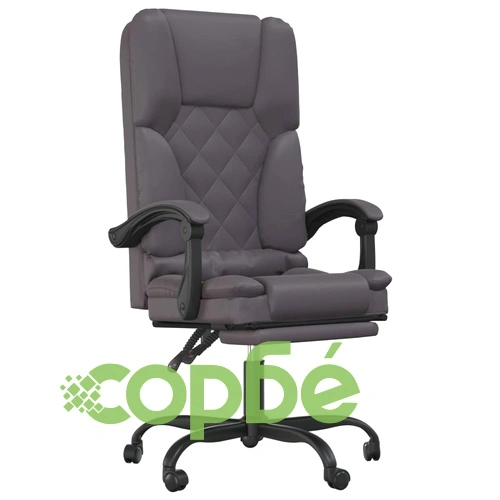 Масажен наклоняем офис стол, сив, изкуствена кожа ➤ топ цена ➤ sorbe.bg