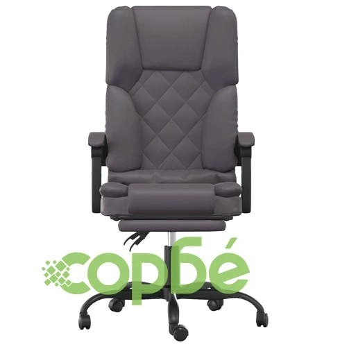 Масажен наклоняем офис стол, сив, изкуствена кожа ➤ топ цена ➤ sorbe.bg