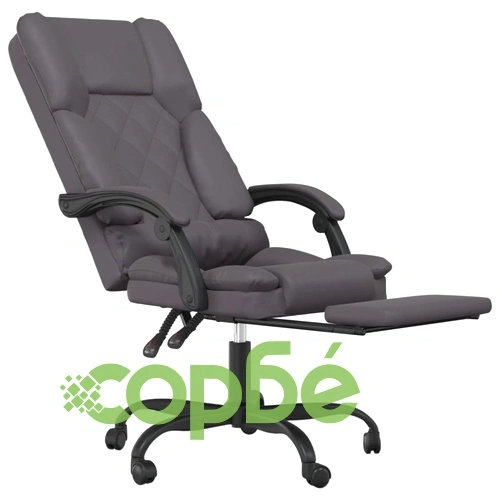 Масажен наклоняем офис стол, сив, изкуствена кожа ➤ топ цена ➤ sorbe.bg