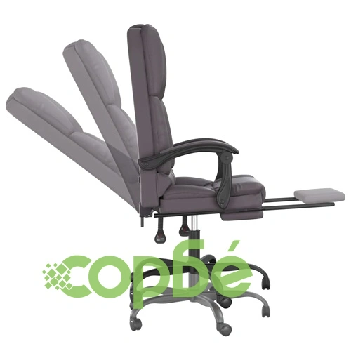 Масажен наклоняем офис стол, сив, изкуствена кожа ➤ топ цена ➤ sorbe.bg