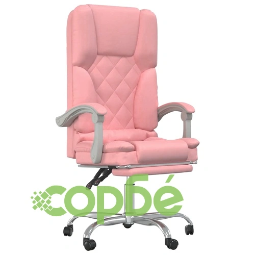 Масажен наклоняем офис стол, розов, изкуствена кожа ➤ топ цена ➤ sorbe.bg