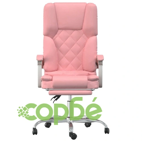Масажен наклоняем офис стол, розов, изкуствена кожа ➤ топ цена ➤ sorbe.bg