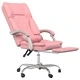 Масажен наклоняем офис стол, розов, изкуствена кожа