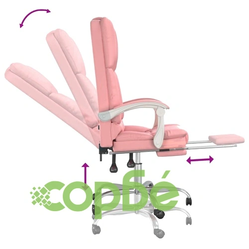 Масажен наклоняем офис стол, розов, изкуствена кожа ➤ топ цена ➤ sorbe.bg