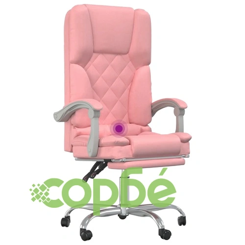 Масажен наклоняем офис стол, розов, изкуствена кожа ➤ топ цена ➤ sorbe.bg