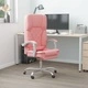 Масажен наклоняем офис стол, розов, изкуствена кожа