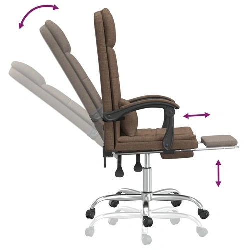 Масажен наклоняем офис стол, кафяв, текстил ➤ топ цена ➤ sorbe.bg