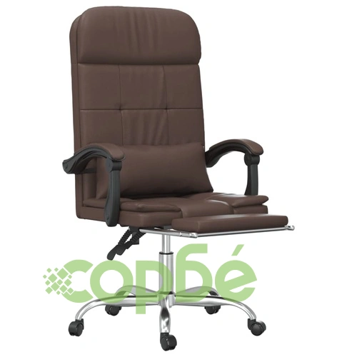 Масажен наклоняем офис стол, кафяв, изкуствена кожа ➤ топ цена ➤ sorbe.bg