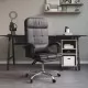 Масажен наклоняем офис стол, сив, изкуствена кожа