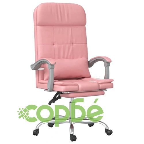 Масажен наклоняем офис стол, розов, изкуствена кожа ➤ топ цена ➤ sorbe.bg