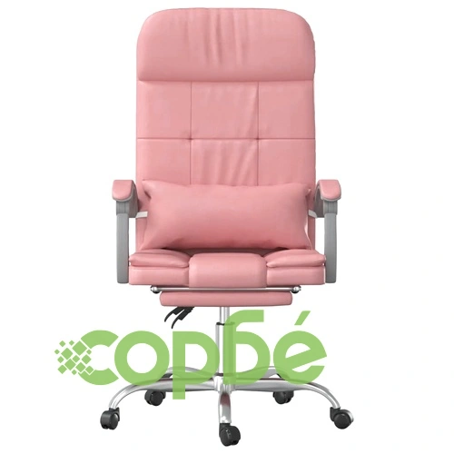 Масажен наклоняем офис стол, розов, изкуствена кожа ➤ топ цена ➤ sorbe.bg