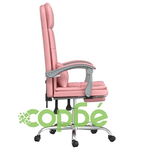 Масажен наклоняем офис стол, розов, изкуствена кожа ➤ топ цена ➤ sorbe.bg