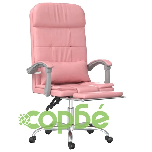 Масажен наклоняем офис стол, розов, изкуствена кожа ➤ топ цена ➤ sorbe.bg