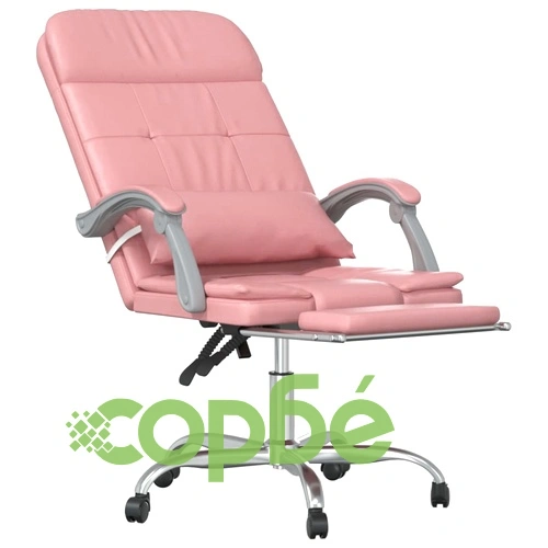Масажен наклоняем офис стол, розов, изкуствена кожа ➤ топ цена ➤ sorbe.bg