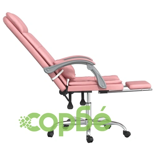 Масажен наклоняем офис стол, розов, изкуствена кожа ➤ топ цена ➤ sorbe.bg