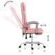 Масажен наклоняем офис стол, розов, изкуствена кожа