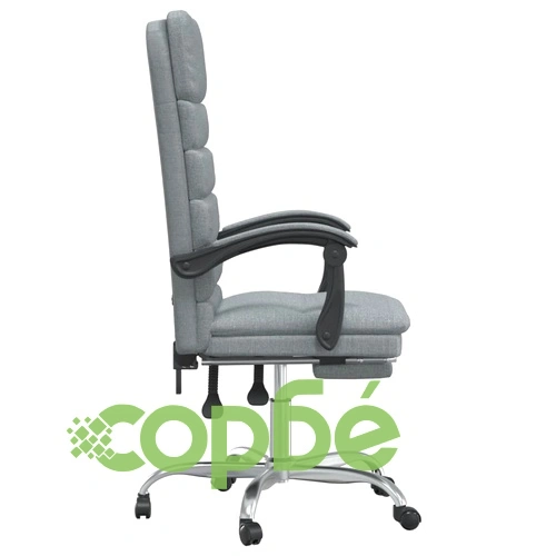 Масажен наклоняем офис стол, светлосив, текстил ➤ топ цена ➤ sorbe.bg