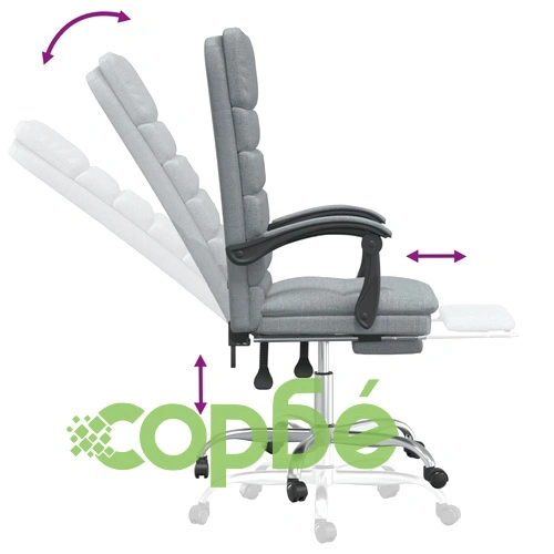 Масажен наклоняем офис стол, светлосив, текстил ➤ топ цена ➤ sorbe.bg