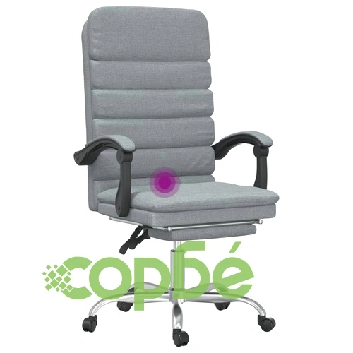 Масажен наклоняем офис стол, светлосив, текстил ➤ топ цена ➤ sorbe.bg