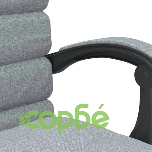 Масажен наклоняем офис стол, светлосив, текстил ➤ топ цена ➤ sorbe.bg