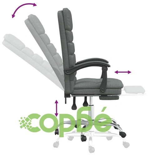 Масажен наклоняем офис стол, тъмносив, текстил ➤ топ цена ➤ sorbe.bg