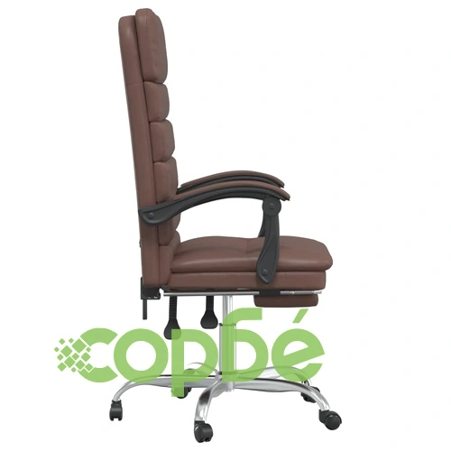 Масажен наклоняем офис стол, кафяв, изкуствена кожа ➤ топ цена ➤ sorbe.bg