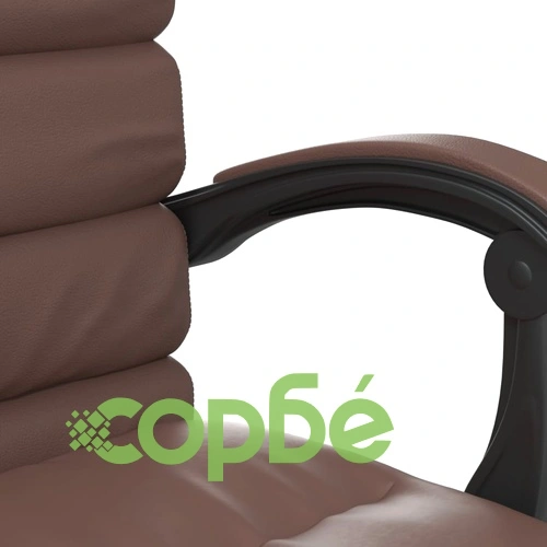 Масажен наклоняем офис стол, кафяв, изкуствена кожа ➤ топ цена ➤ sorbe.bg