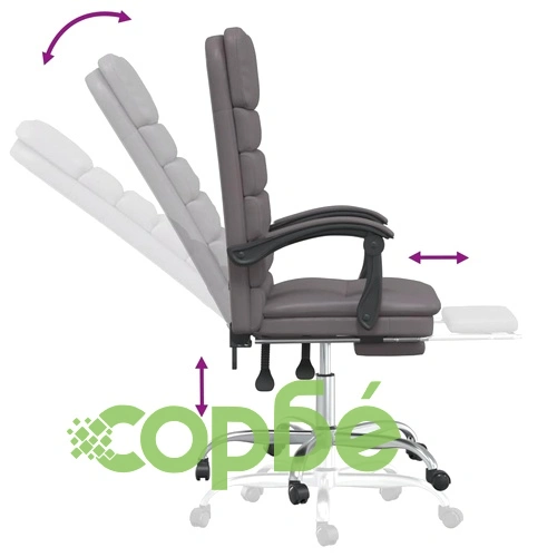 Масажен наклоняем офис стол, сив, изкуствена кожа ➤ топ цена ➤ sorbe.bg