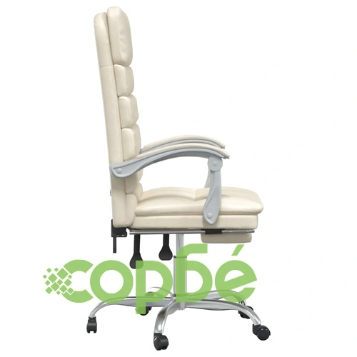 Масажен наклоняем офис стол, кремав, изкуствена кожа ➤ топ цена ➤ sorbe.bg
