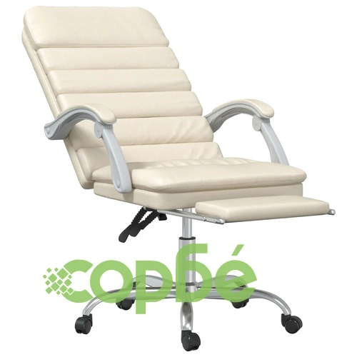 Масажен наклоняем офис стол, кремав, изкуствена кожа ➤ топ цена ➤ sorbe.bg