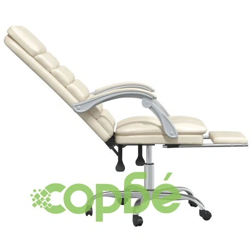 Масажен наклоняем офис стол, кремав, изкуствена кожа ➤ топ цена ➤ sorbe.bg