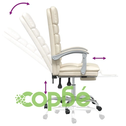 Масажен наклоняем офис стол, кремав, изкуствена кожа ➤ топ цена ➤ sorbe.bg