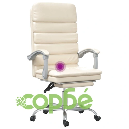 Масажен наклоняем офис стол, кремав, изкуствена кожа ➤ топ цена ➤ sorbe.bg