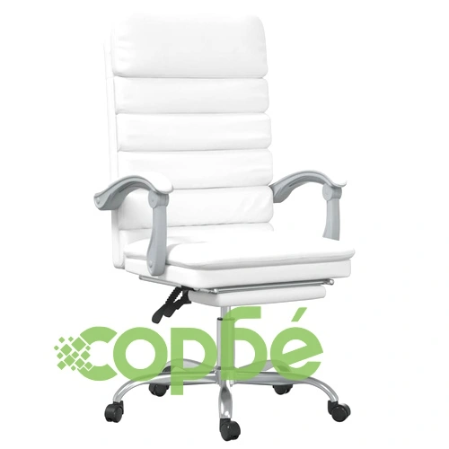 Масажен наклоняем офис стол, бял, изкуствена кожа ➤ топ цена ➤ sorbe.bg