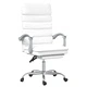 Масажен наклоняем офис стол, бял, изкуствена кожа