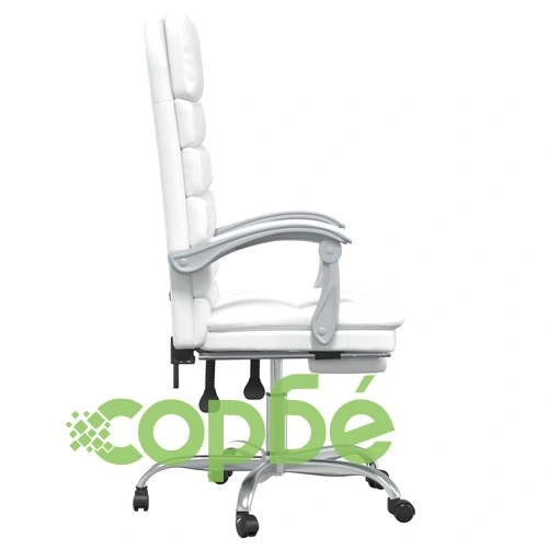 Масажен наклоняем офис стол, бял, изкуствена кожа ➤ топ цена ➤ sorbe.bg