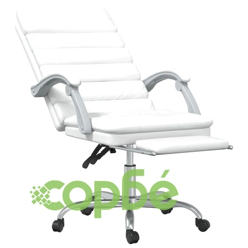 Масажен наклоняем офис стол, бял, изкуствена кожа ➤ топ цена ➤ sorbe.bg