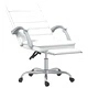 Масажен наклоняем офис стол, бял, изкуствена кожа
