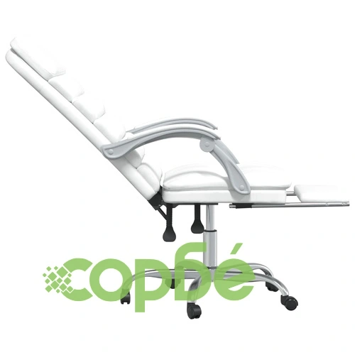 Масажен наклоняем офис стол, бял, изкуствена кожа ➤ топ цена ➤ sorbe.bg