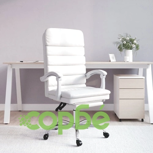 Масажен наклоняем офис стол, бял, изкуствена кожа ➤ топ цена ➤ sorbe.bg