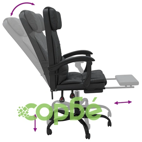 Наклоняем офис стол, черен, изкуствена кожа ➤ топ цена ➤ sorbe.bg