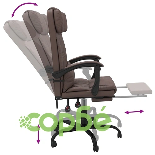 Наклоняем офис стол, кафяв, изкуствена кожа ➤ топ цена ➤ sorbe.bg