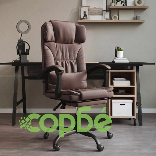 Наклоняем офис стол, кафяв, изкуствена кожа ➤ топ цена ➤ sorbe.bg