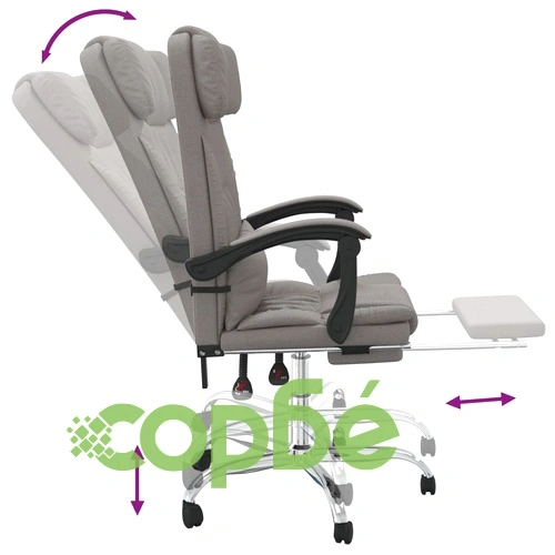 Масажен наклоняем офис стол, таупе, текстил ➤ топ цена ➤ sorbe.bg