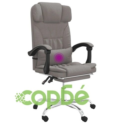 Масажен наклоняем офис стол, таупе, текстил ➤ топ цена ➤ sorbe.bg