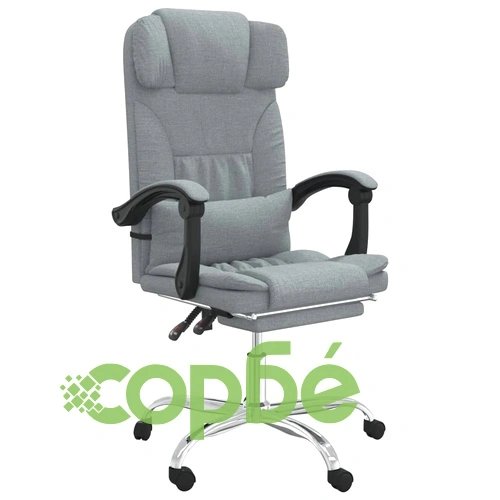 Масажен наклоняем офис стол, светлосив, текстил ➤ топ цена ➤ sorbe.bg