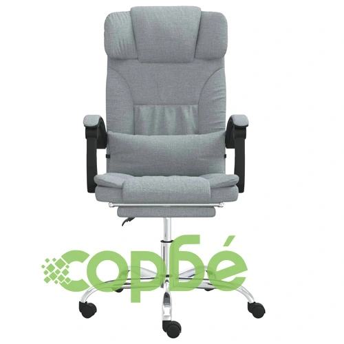 Масажен наклоняем офис стол, светлосив, текстил ➤ топ цена ➤ sorbe.bg