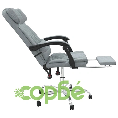 Масажен наклоняем офис стол, светлосив, текстил ➤ топ цена ➤ sorbe.bg