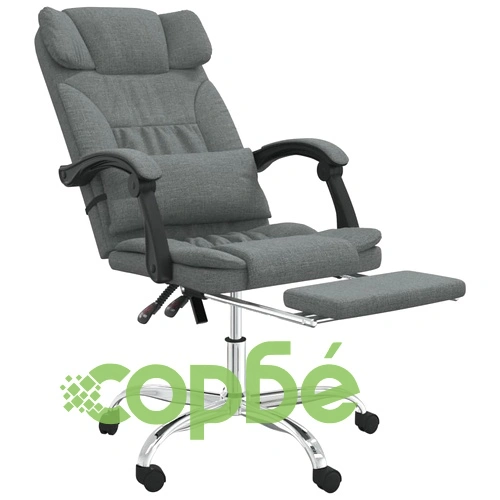 Масажен наклоняем офис стол, тъмносив, текстил ➤ топ цена ➤ sorbe.bg