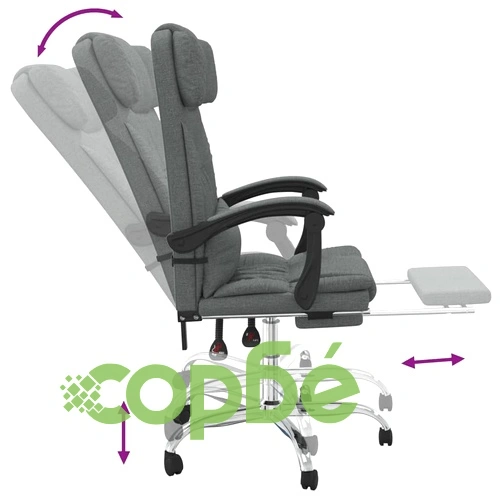 Масажен наклоняем офис стол, тъмносив, текстил ➤ топ цена ➤ sorbe.bg